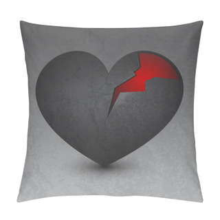 Personality  Vector Illustration Of A Black Broken Heart Pillow Covers