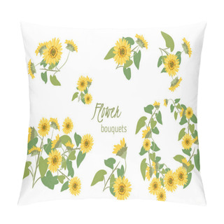 Personality  Sunflower Vintage Background. Pillow Covers