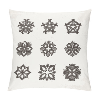 Personality  Set Of Ornate Vector Mandala Symbols. Mehndi Lace Tattoo. Oriental Weave.  Pillow Covers