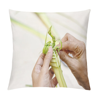 Personality  Closeup Woven Coconut Leaves Pillow Covers