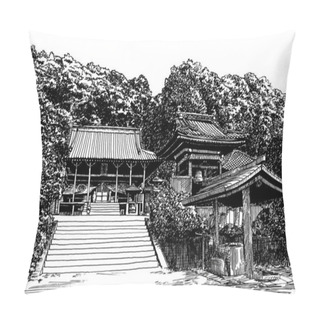 Personality  Hanta Temple In Matsuyama Pillow Covers