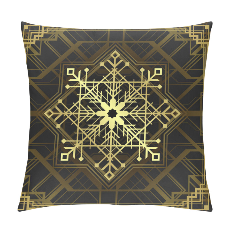 Personality  Christmas snowflake in art deco style. pillow covers