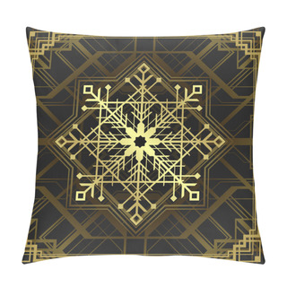 Personality  Christmas Snowflake In Art Deco Style. Pillow Covers