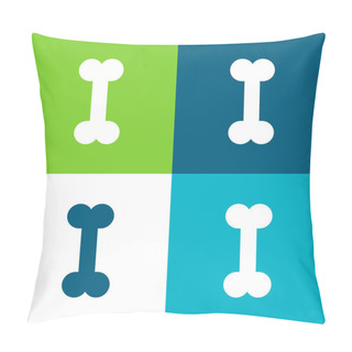 Personality  Bone Flat Four Color Minimal Icon Set Pillow Covers