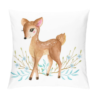 Personality  Cute Baby Deer Animal For Kindergarten, Nursery Isolated Illustration For Children Clothing, Pattern. Watercolor Hand Drawn For Phone Cases Design, Nursery Posters, Postcards Pillow Covers