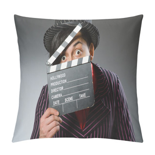 Personality  Funny Man With Movie Board Pillow Covers