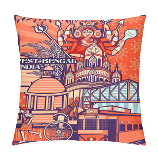 Personality Colorful Cultural Display Of State West Bengal In India Pillow Covers