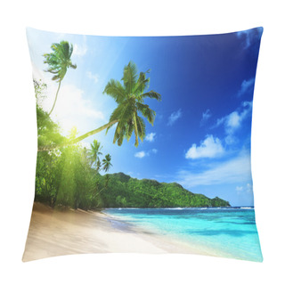 Personality  Beach In Sunset Time On Mahe Island In Seychelles Pillow Covers