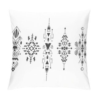 Personality  Vector Tribal Elements, Ethnic Collection, Aztec Stile Isolated On White Background Pillow Covers