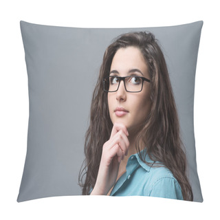 Personality  Woman Thinking And Making Plans Pillow Covers