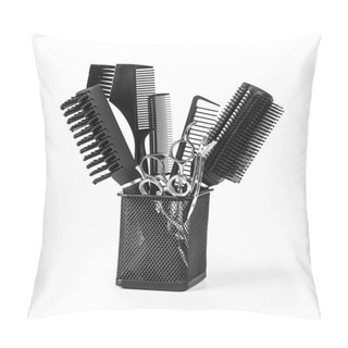 Personality  Black Hair Combs Set Pillow Covers