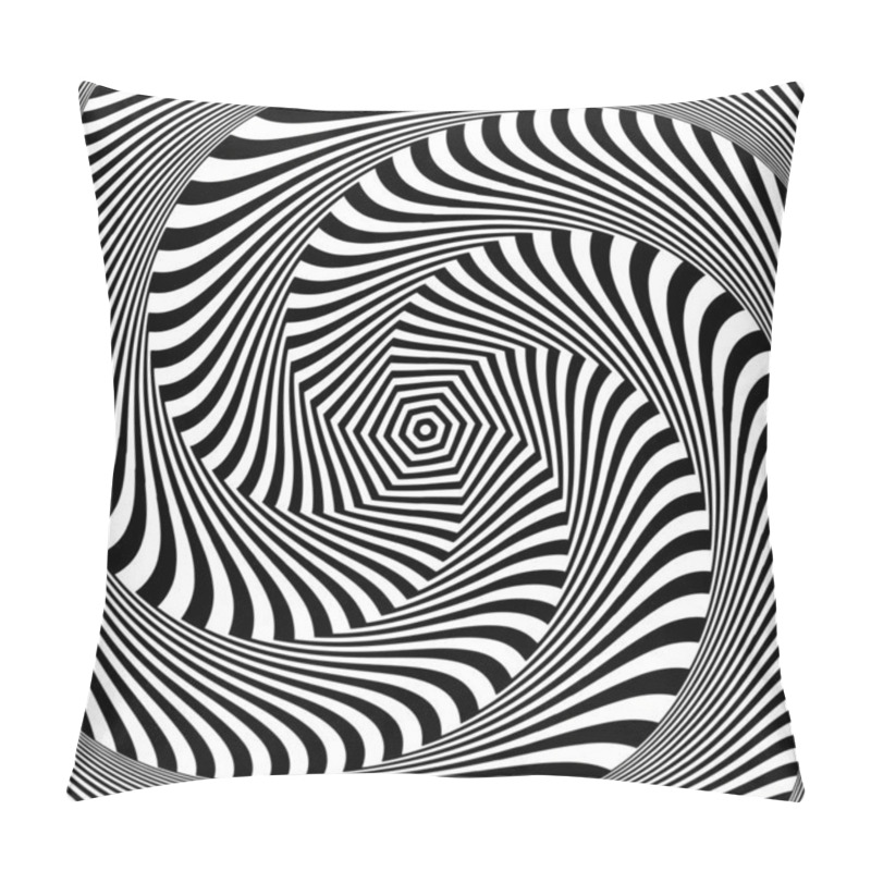 Personality  Vortex Circular Rotation Movement Illusion In Abstract Op Art Design. Vector Art. Pillow Covers