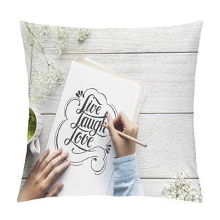 Personality  An Artist Creating Hand Lettering Artwork From Motivation Quote Pillow Covers