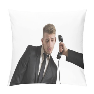 Personality  Businessman Surprised By A Call Pillow Covers