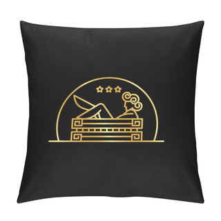 Personality  Girl In The Bath. Linear Abstract Illustration Of The Goddess In The Bathroom In The Greek Style. Pillow Covers