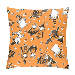 Personality  Halloween Seamless Vector Pattern. Pillow Covers