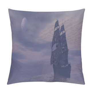Personality  Ghost Boat By Night - 3D Render Pillow Covers