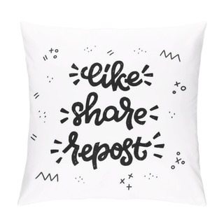 Personality  Like, Share, Repost Hand Lettered Words Pillow Covers