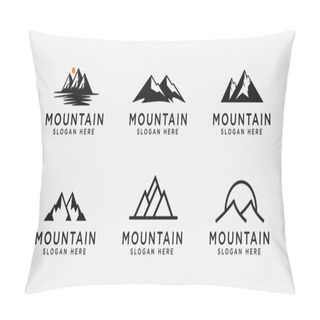 Personality  Set Of Mountain Logo Vector Design Template Pillow Covers