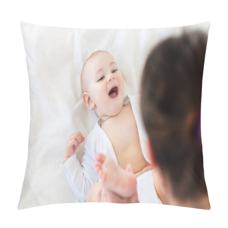 Personality  Mother playing with baby boy  pillow covers