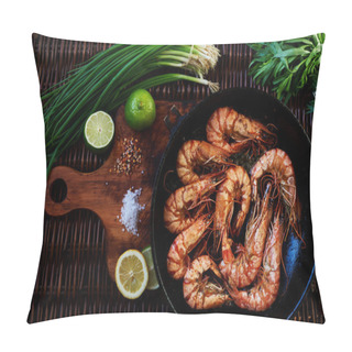 Personality  There Are Shrimp On A Wooden Board Pillow Covers