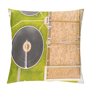Personality  Aerial View Of A Sewage Treatment Plant. Pillow Covers