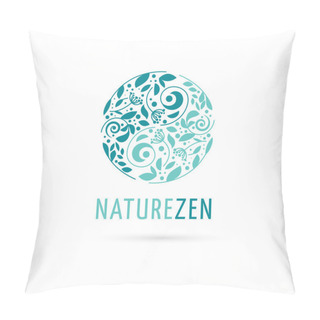 Personality  Alternative, Chinese Medicine And Wellness, Herbal, Zen Meditation Concept - Vector Yin Yang Icon, Logo Pillow Covers