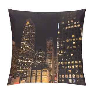 Personality  Urban Scene Of New York City At Night, Usa Pillow Covers