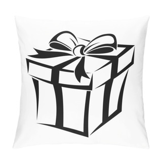 Personality  Gift Box. Vector Black Silhouette. Pillow Covers