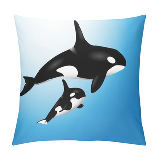 Personality  Orca Whale With Baby Pillow Covers