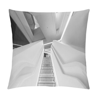 Personality  Futuristic Stairway. Modern Interior Background Pillow Covers