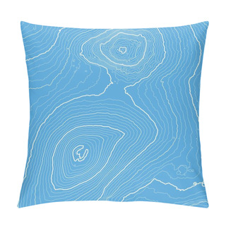 Personality  Vector Abstract Blue Earth Relief Map. Generated Conceptual Elevation Map. Isolines Of Landscape Surface Elevation. Geographic Map Conceptual Design. Elegant Background For Presentations. Pillow Covers