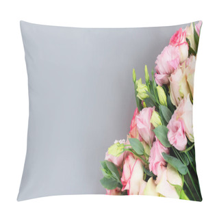 Personality  Fresh Rose Flowers On Gray Pillow Covers