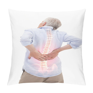 Personality  Highlighted Spine Of Man With Back Pain Pillow Covers