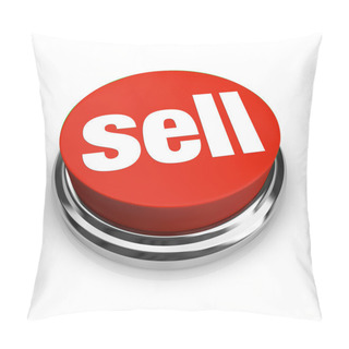 Personality  Sell Word On Red Round Button Seller Offers Merchandise For Sale Pillow Covers