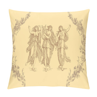 Personality  Goddess Art Illustration On Yellow Background Pillow Covers