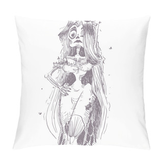 Personality  Hand Drawn Illustration Of Halloween Character Pillow Covers