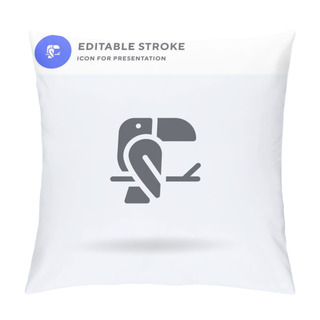 Personality  Toucan Icon Vector, Filled Flat Sign, Solid Pictogram Isolated On White, Logo Illustration. Toucan Icon For Presentation. Pillow Covers