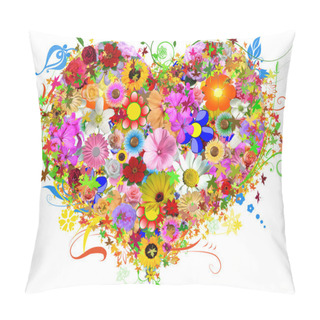 Personality  Floral Heart Shape Pillow Covers