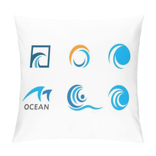 Personality  Water Wave Symbol And Icon Logo Template Pillow Covers