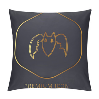 Personality  Bat Outline Golden Line Premium Logo Or Icon Pillow Covers