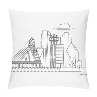 Personality  Dallas USA Detailed Silhouette Pillow Covers