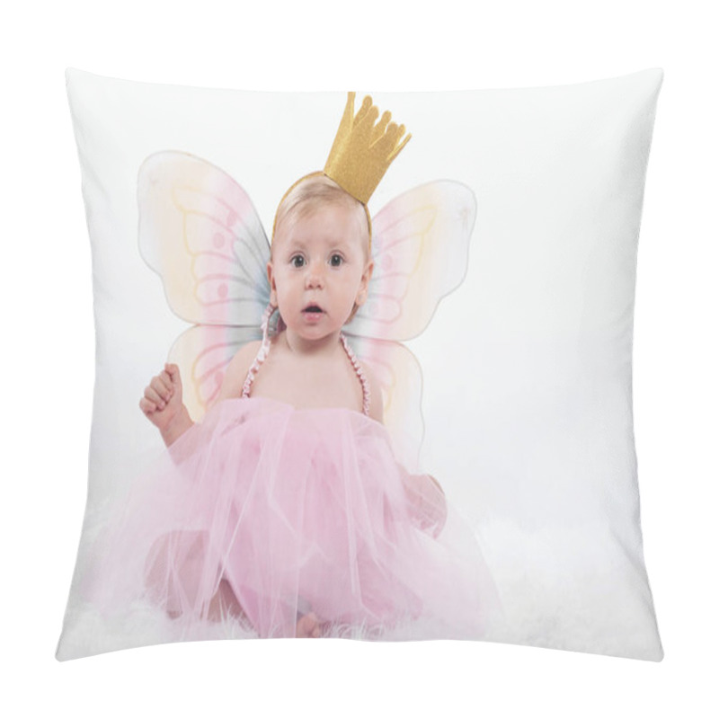 Personality  Baby girl in princess costume and pink tutu and Wings pillow covers