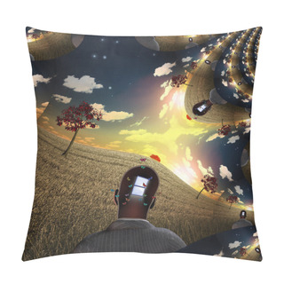 Personality  A Human Mind Abstract Composition Pillow Covers