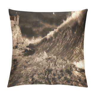 Personality  Tsunami And Fortress Pillow Covers
