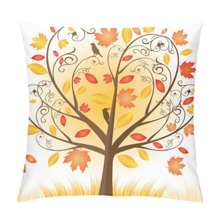 Personality  Beautiful Autumn Tree With Fall Leafs Pillow Covers