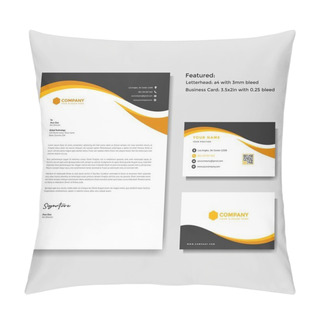Personality  Professional Creative Letterhead And Business Card Vector Template Pillow Covers