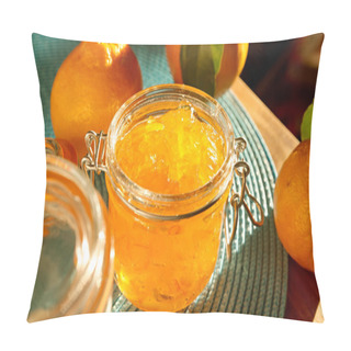 Personality  Jar Of Homemade Orange Preserves Pillow Covers
