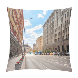 Personality  Bolshaya Lubyanka Street, FSB Building, View Towards Lubyanka Square, Old Center Of Moscow, Russia. Summer Cityscape Pillow Covers