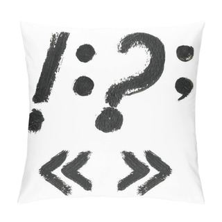 Personality  Black Handwritten Symbols On White Background Pillow Covers